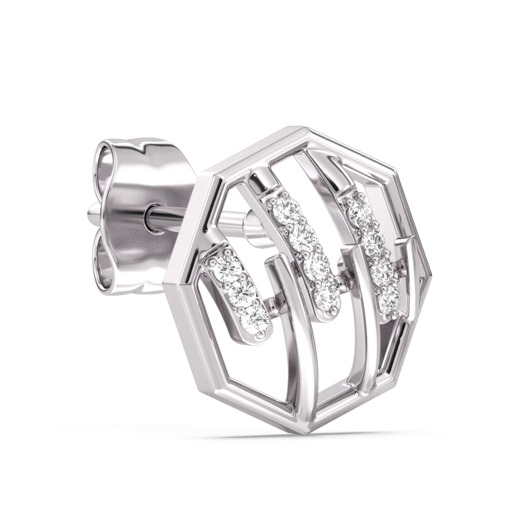 Sculpted Stunner Gold and Diamond Earrings