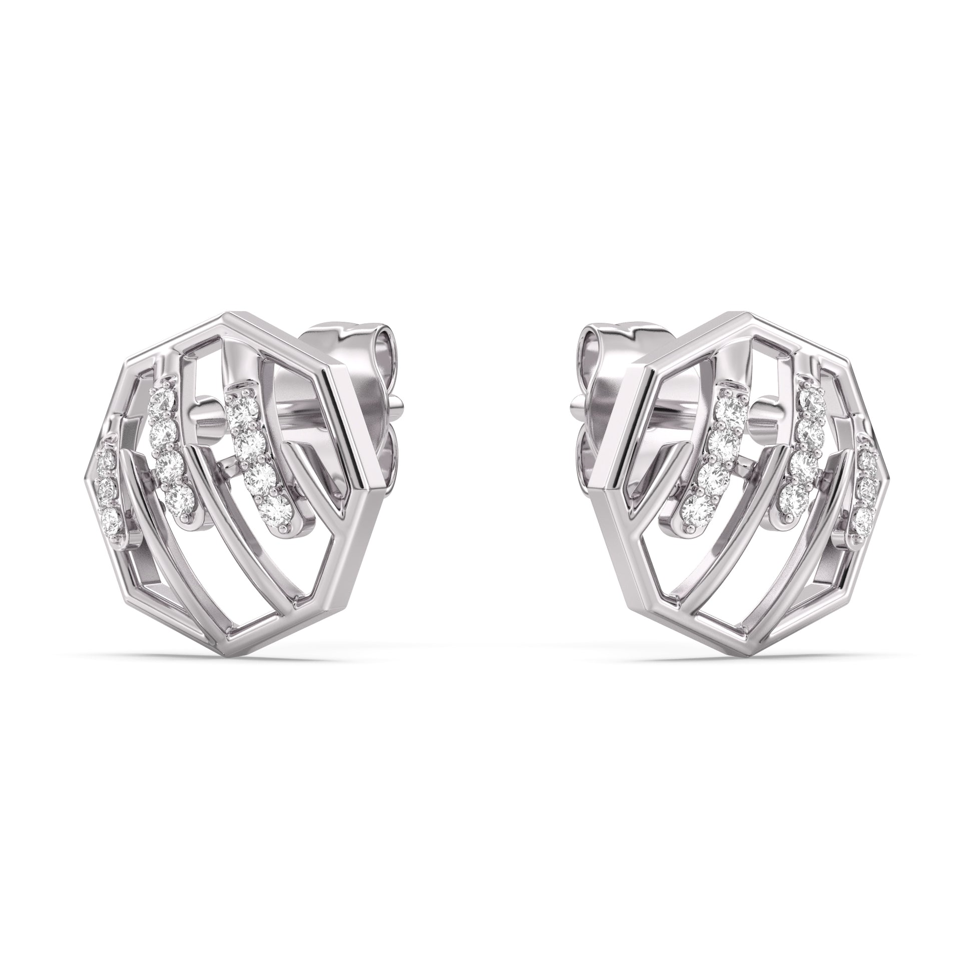 Sculpted Stunner Gold and Diamond Earrings