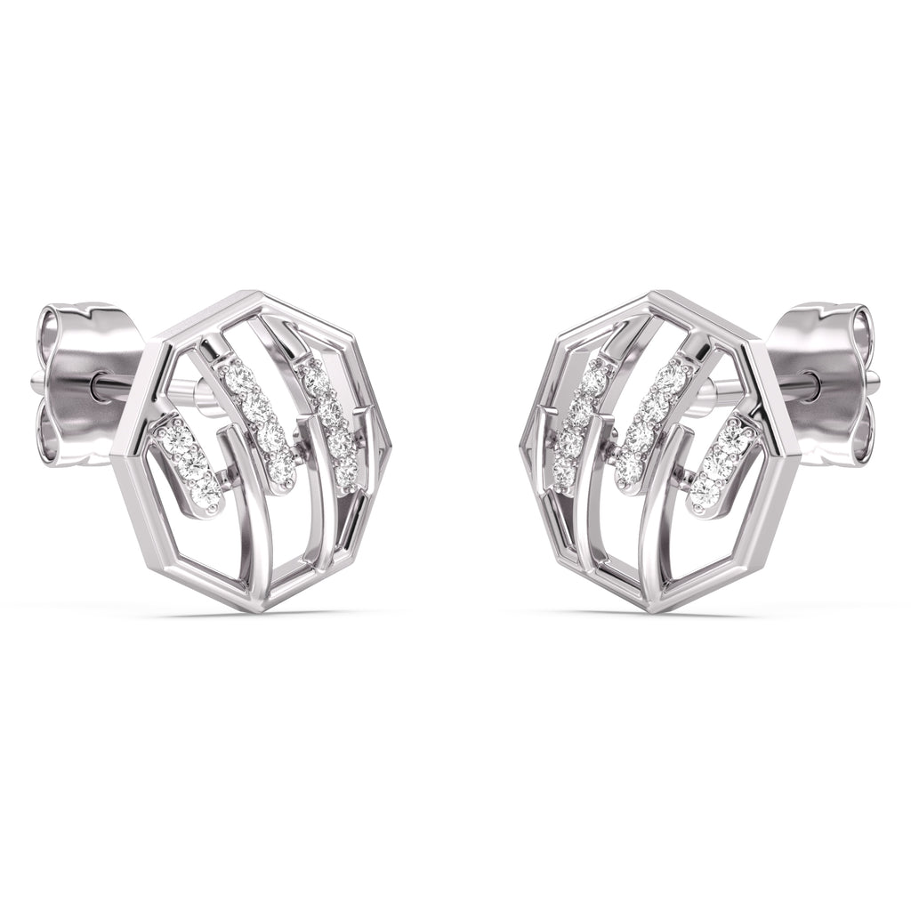 Sculpted Stunner Gold and Diamond Earrings