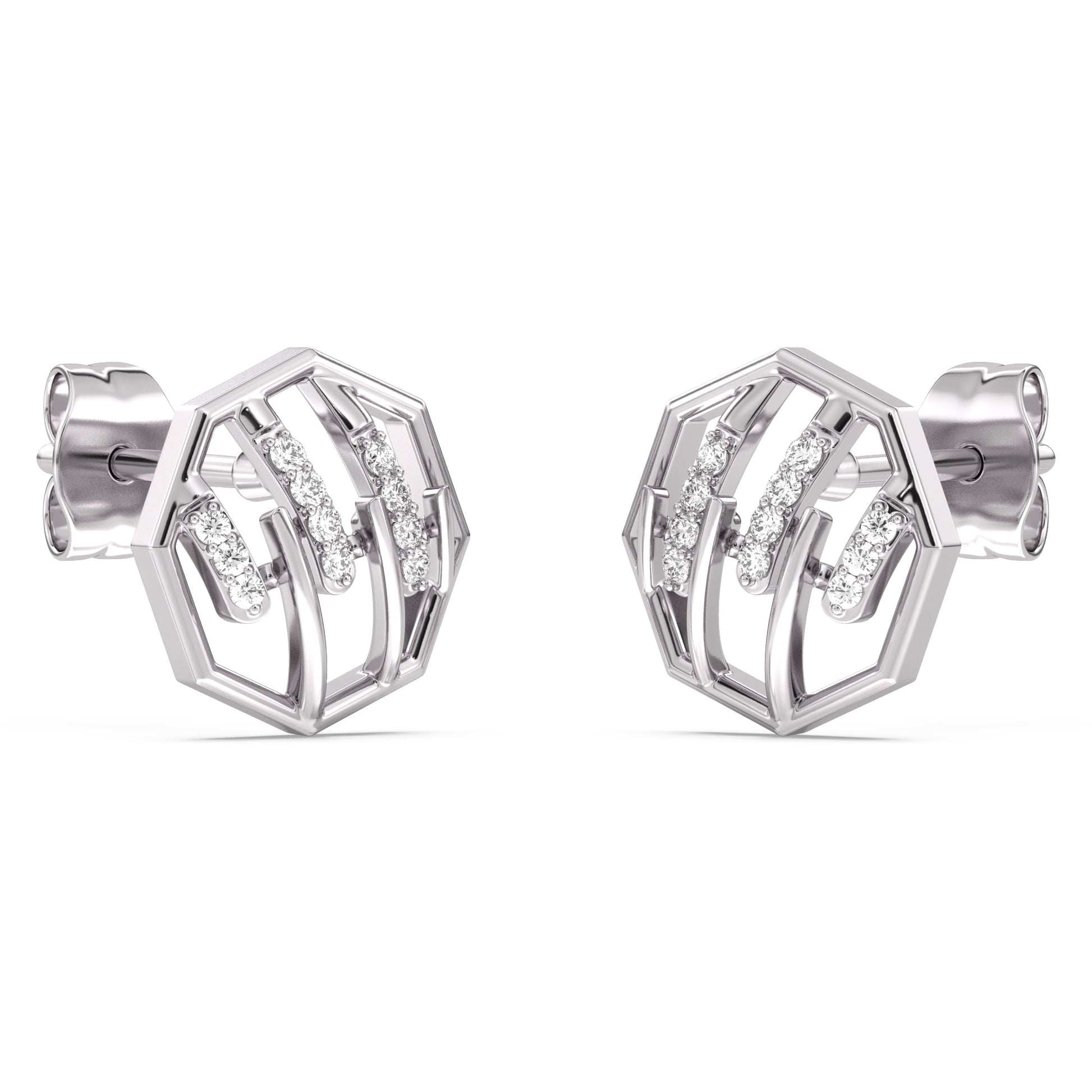 Sculpted Stunner Gold and Diamond Earrings