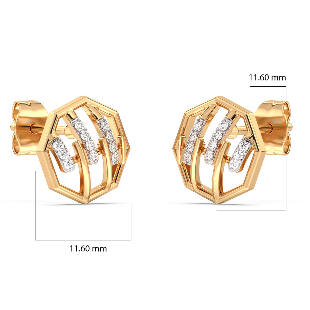 Sculpted Stunner Gold and Diamond Earrings