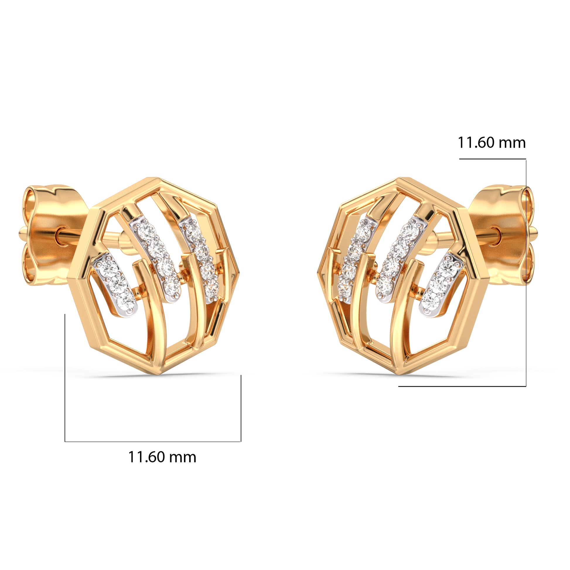 Sculpted Stunner Gold and Diamond Earrings