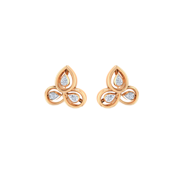 Vivacious N Verdant Gold and Diamond Earrings