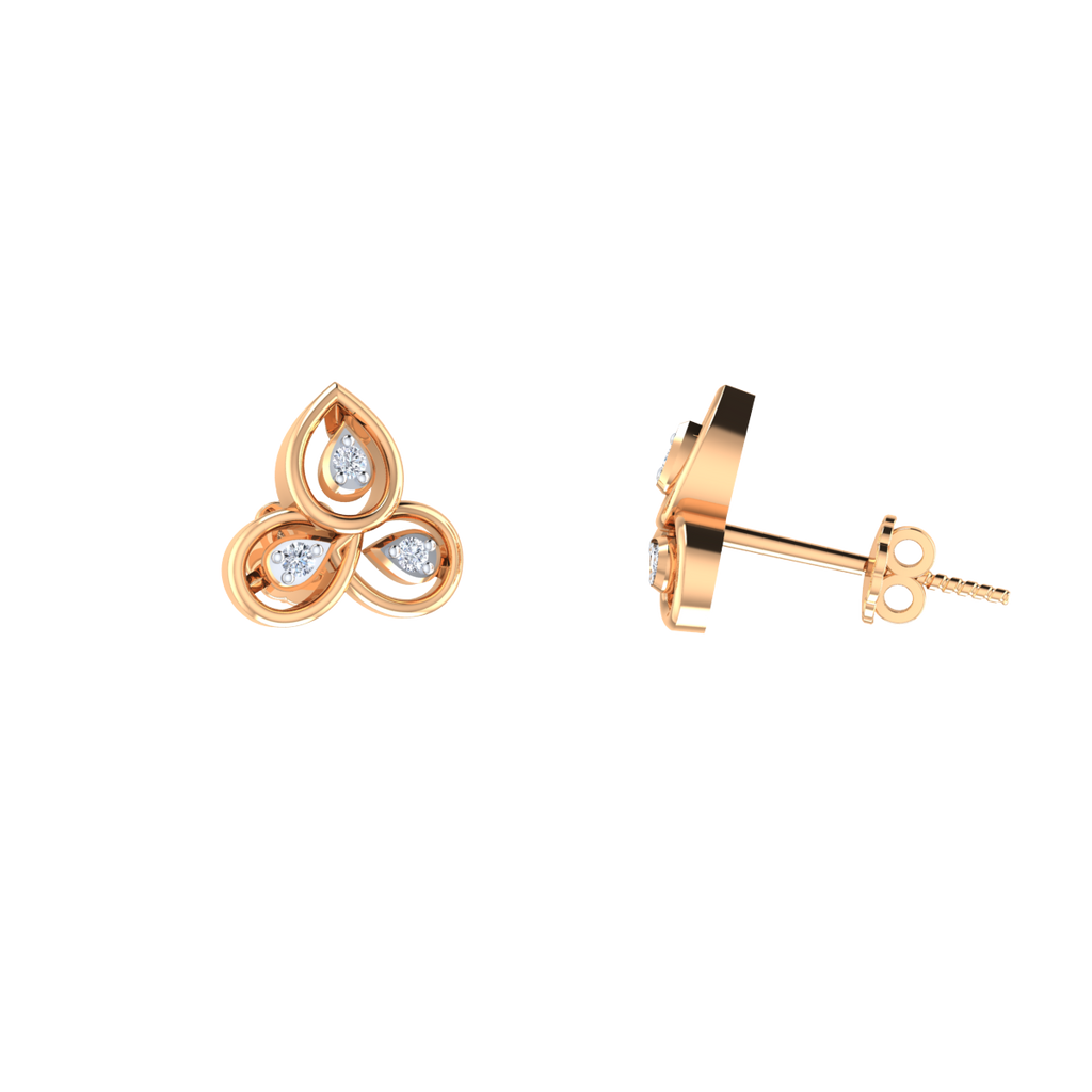 Vivacious N Verdant Gold and Diamond Earrings