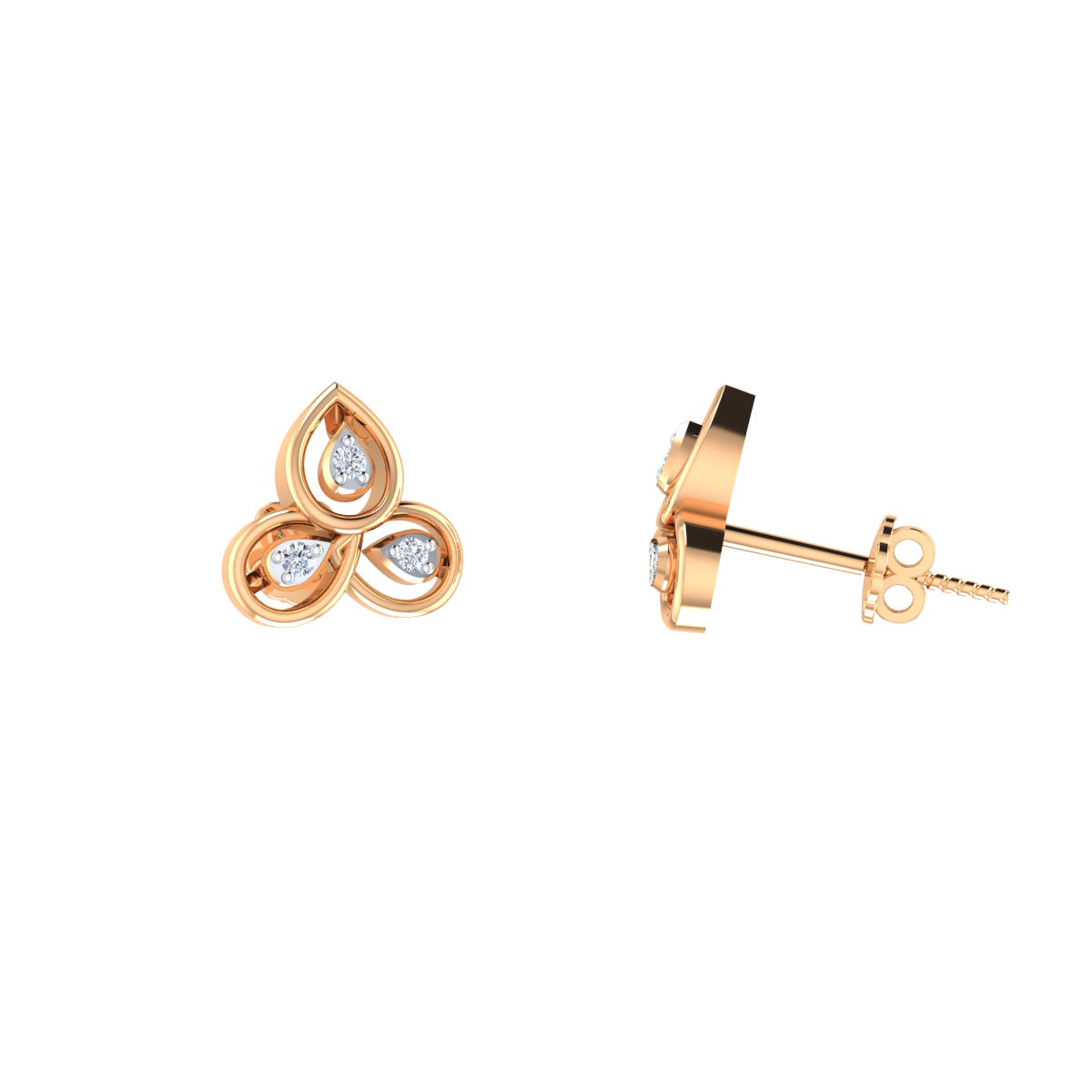Vivacious N Verdant Gold and Diamond Earrings