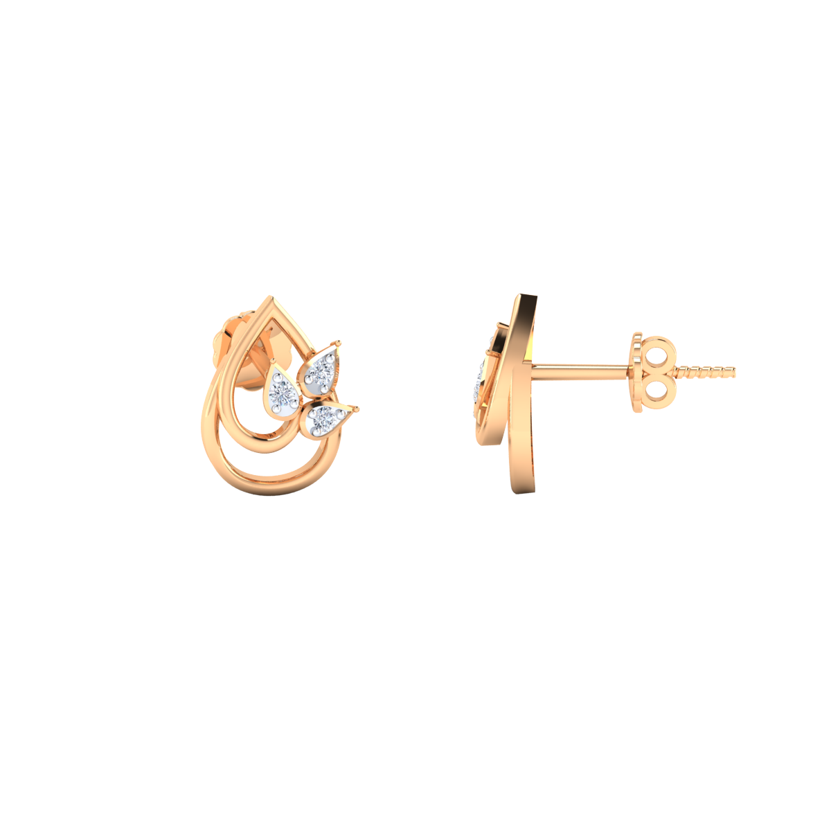 Radiant Drops Gold and Diamond Earrings