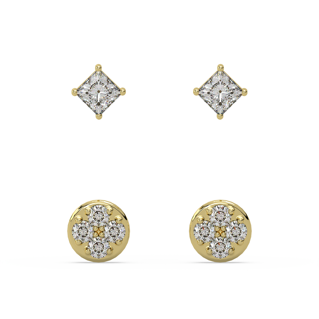 Jeejeevishaa Front back Diamond and Gold Earring