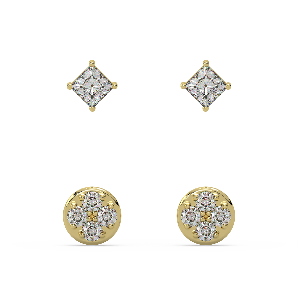 Jeejeevishaa Front back Diamond and Gold Earring