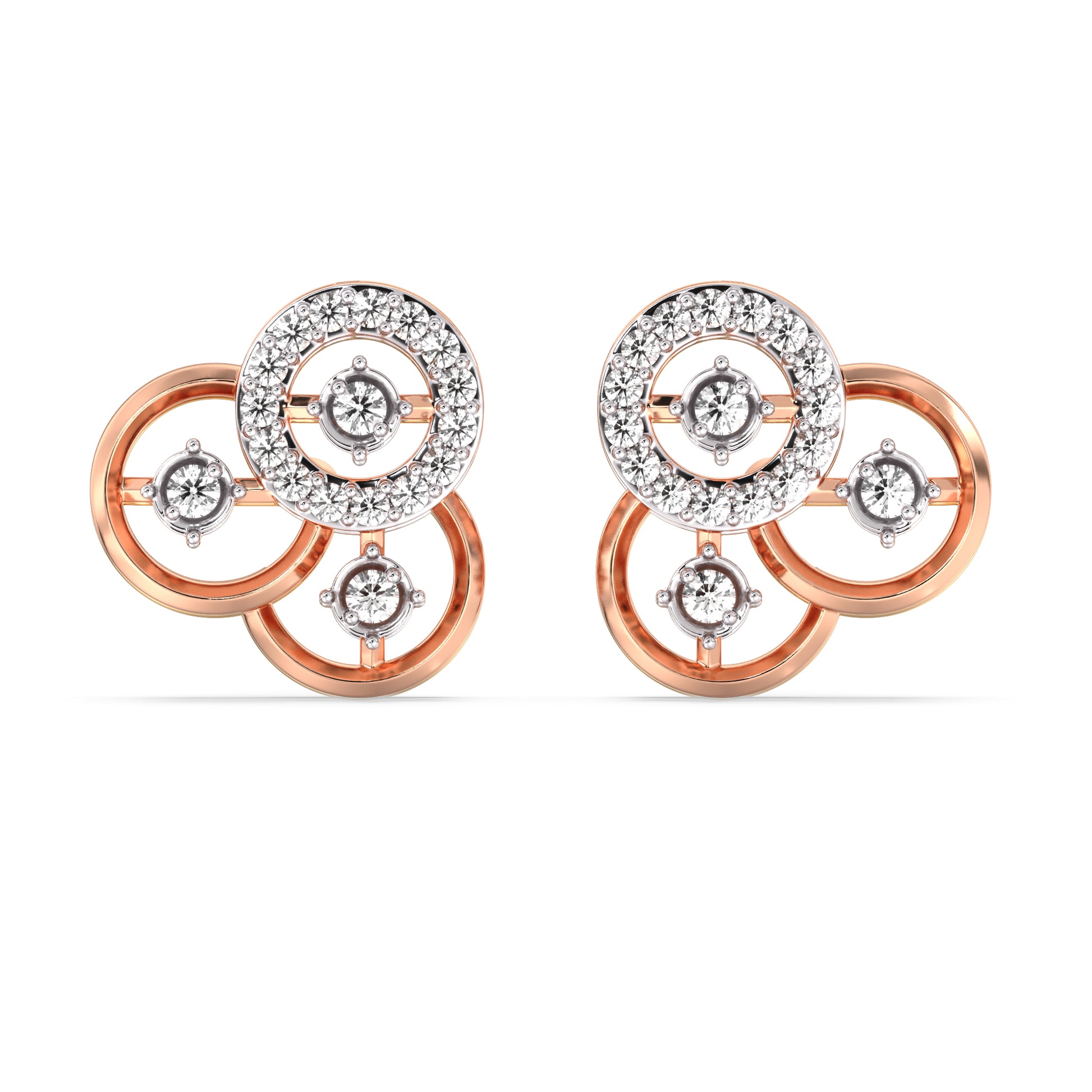 Intertwined Attractiion Gold and Diamond Earrings