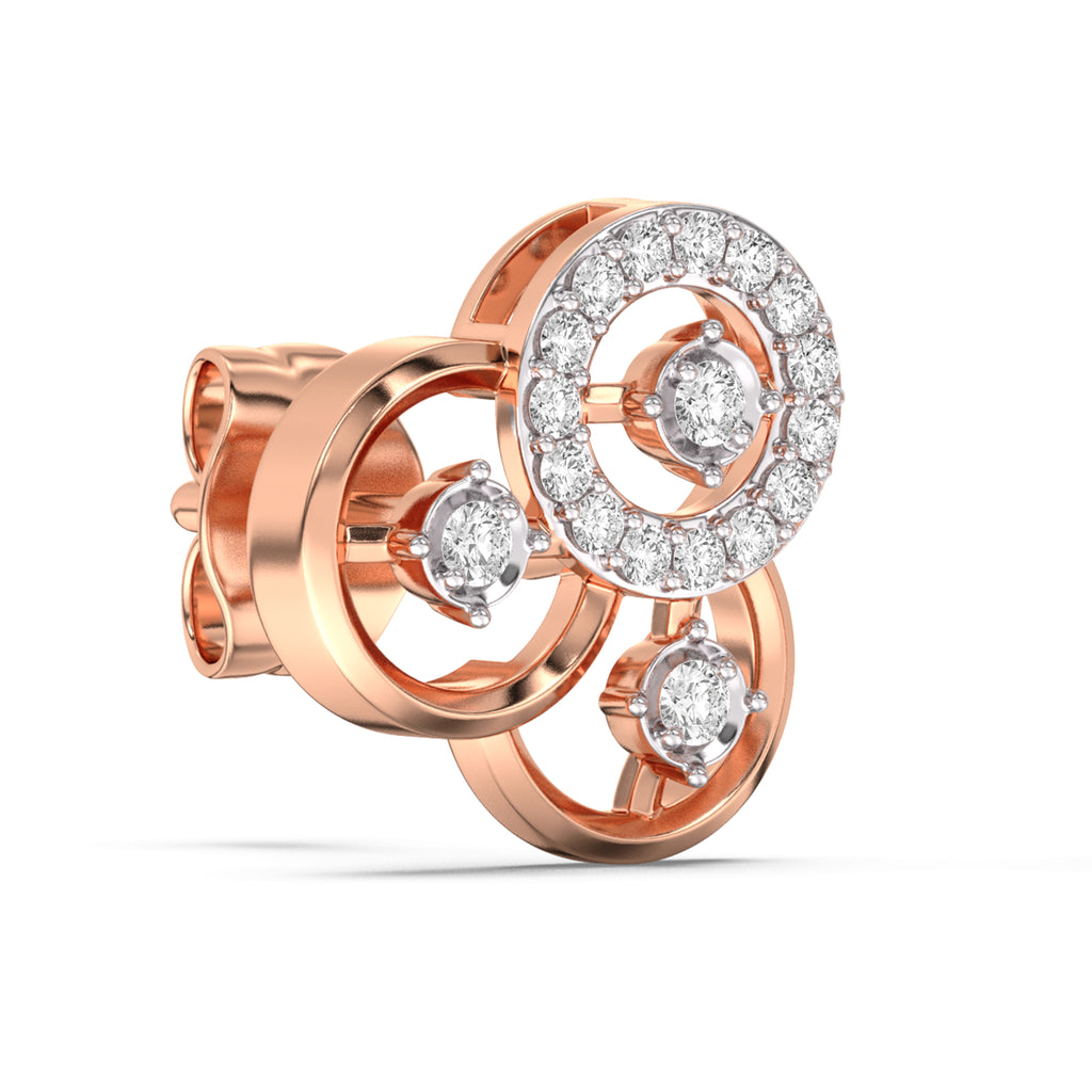 Intertwined Attractiion Gold and Diamond Earrings