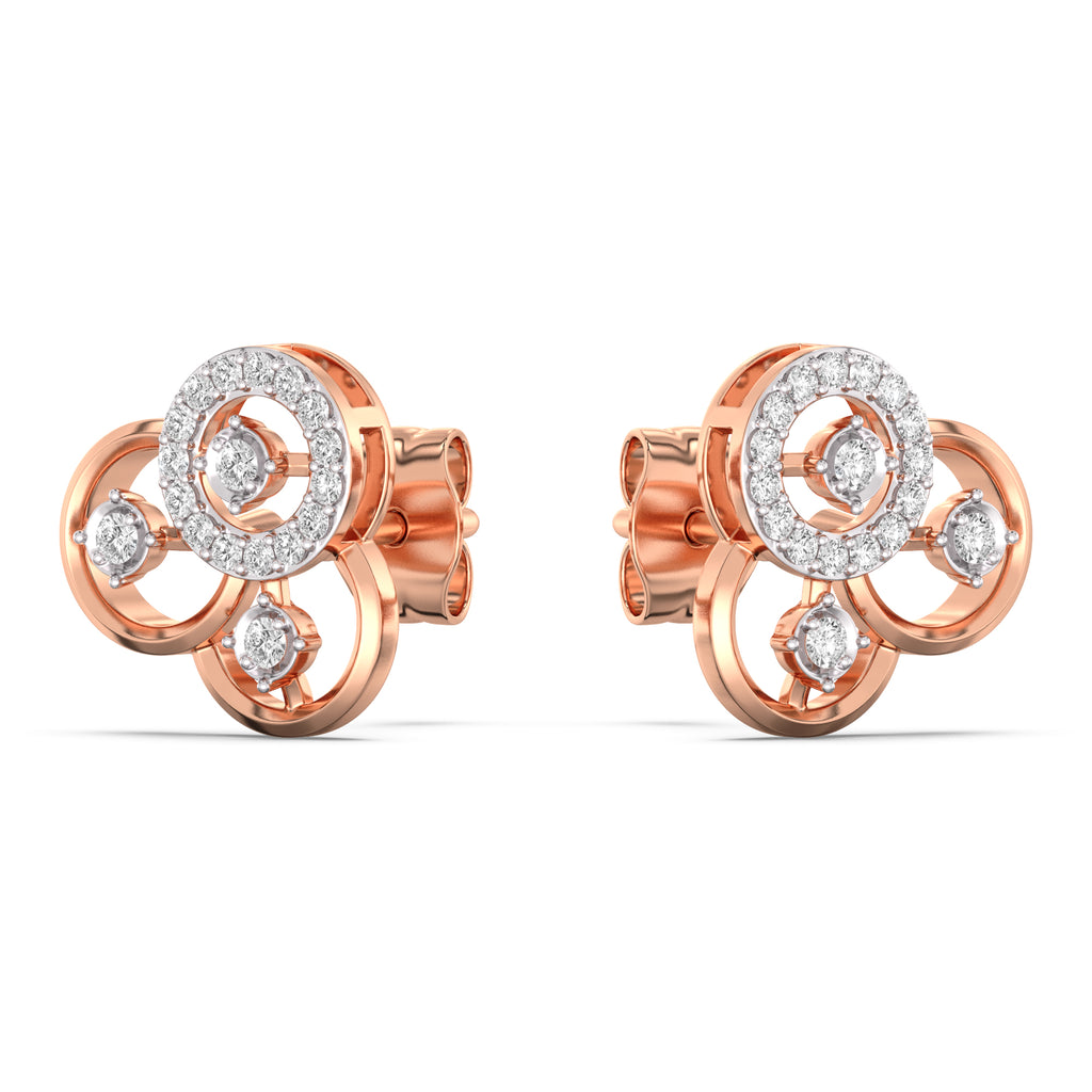 Intertwined Attractiion Gold and Diamond Earrings