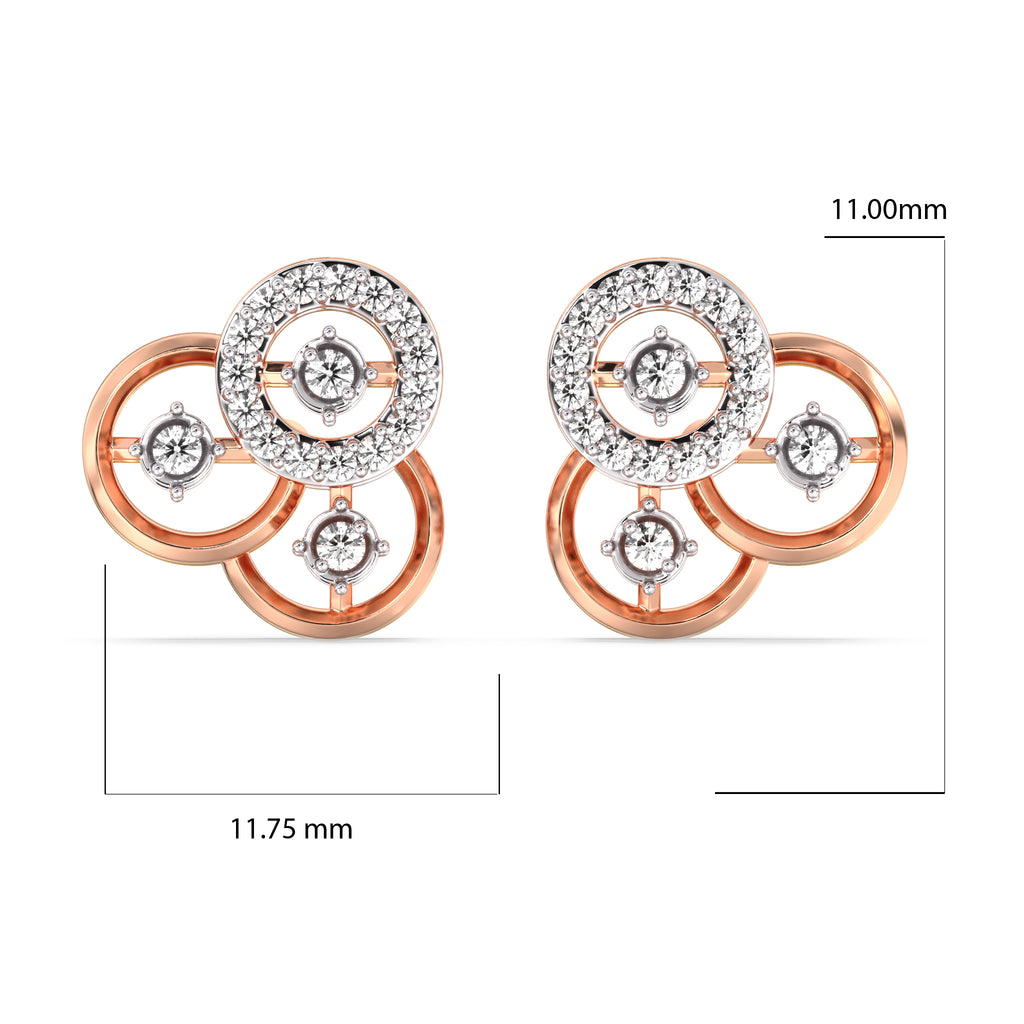 Intertwined Attractiion Gold and Diamond Earrings