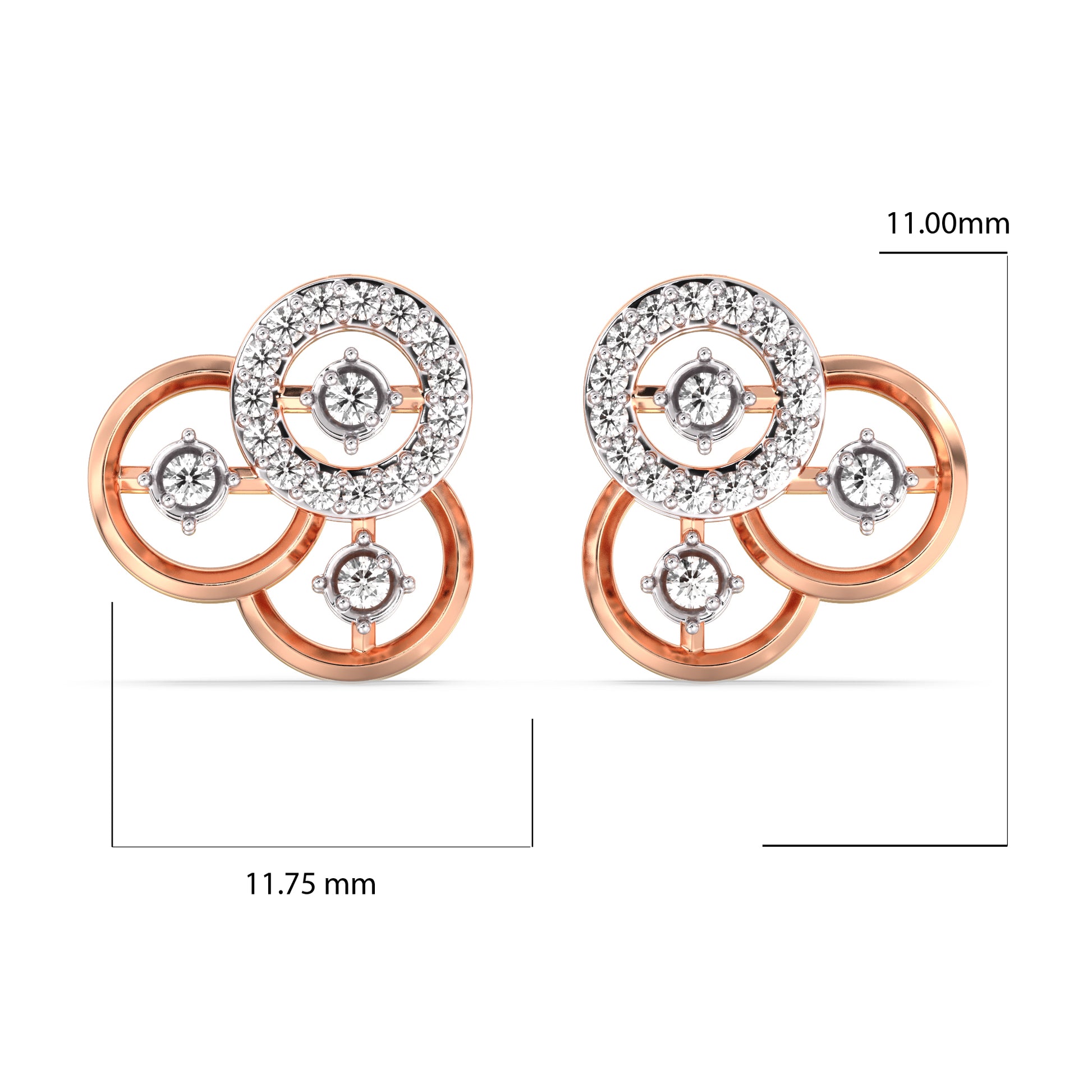 Intertwined Attractiion Gold and Diamond Earrings