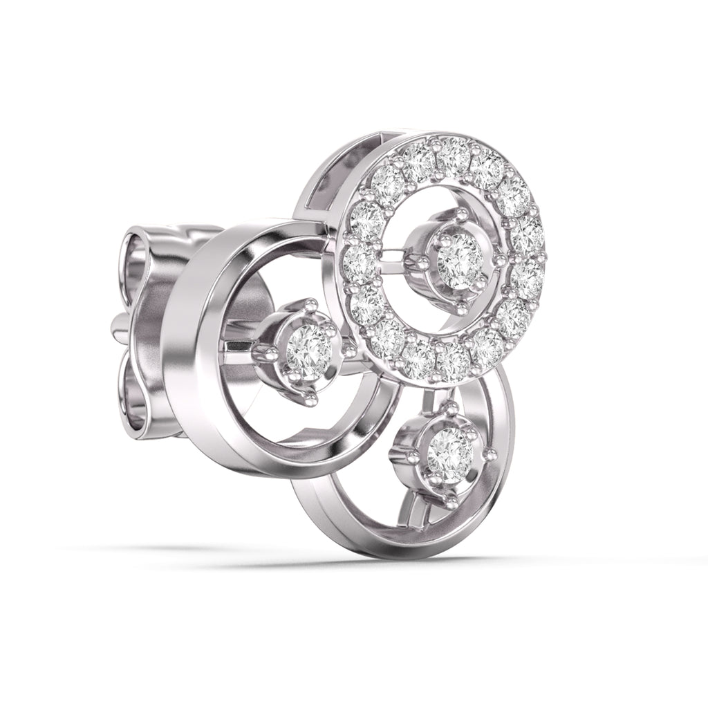 Intertwined Attractiion Gold and Diamond Earrings