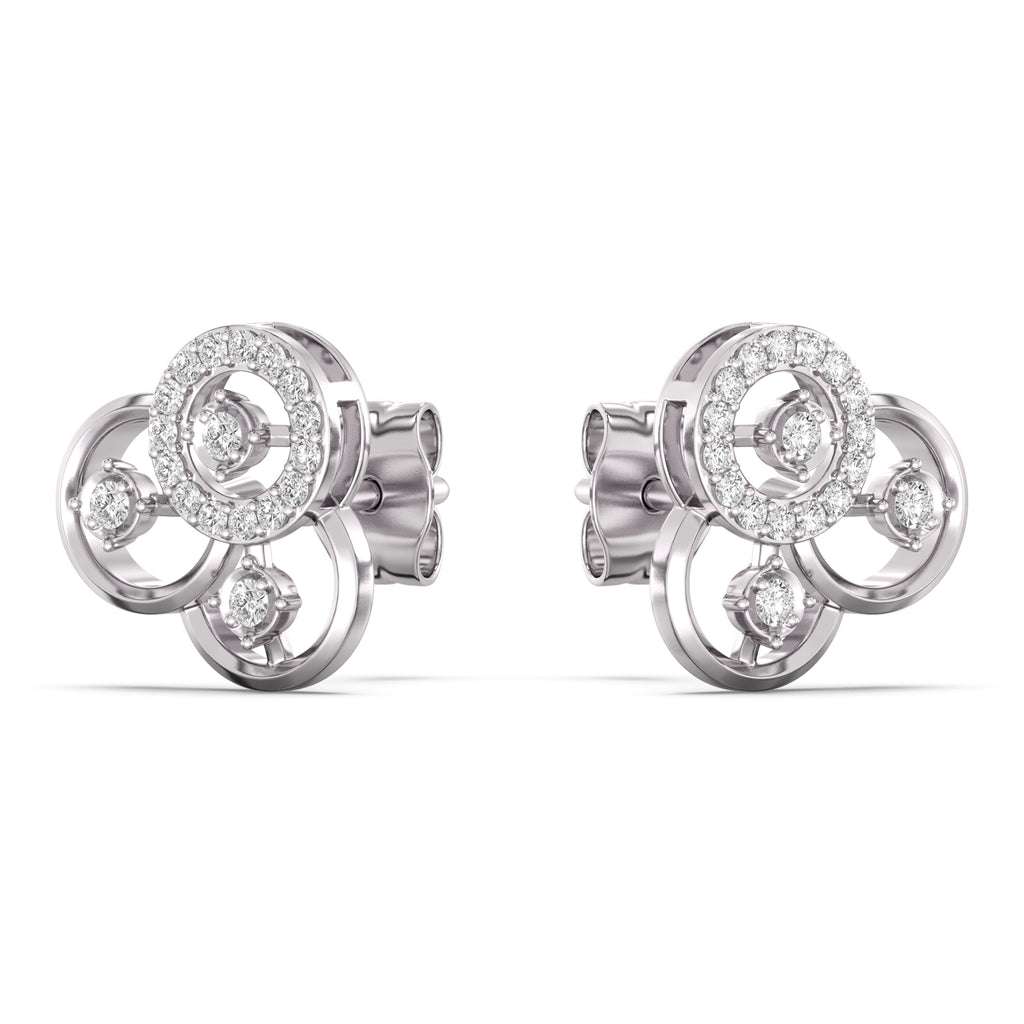 Intertwined Attractiion Gold and Diamond Earrings