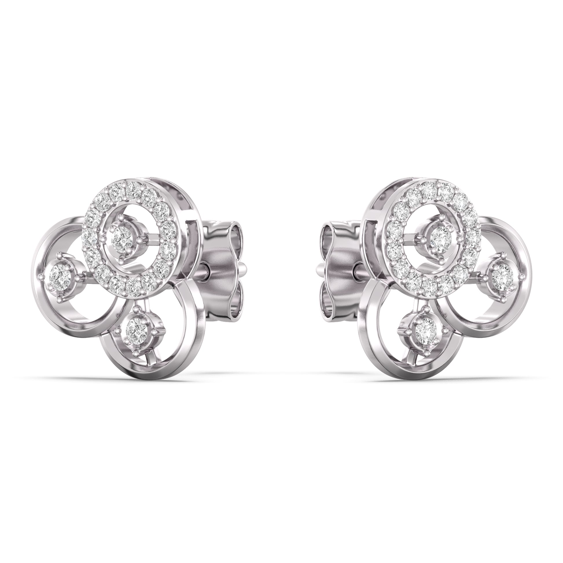 Intertwined Attractiion Gold and Diamond Earrings