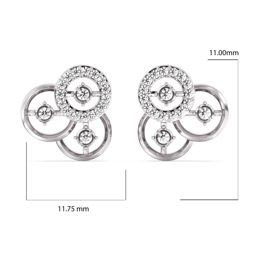 Intertwined Attractiion Gold and Diamond Earrings