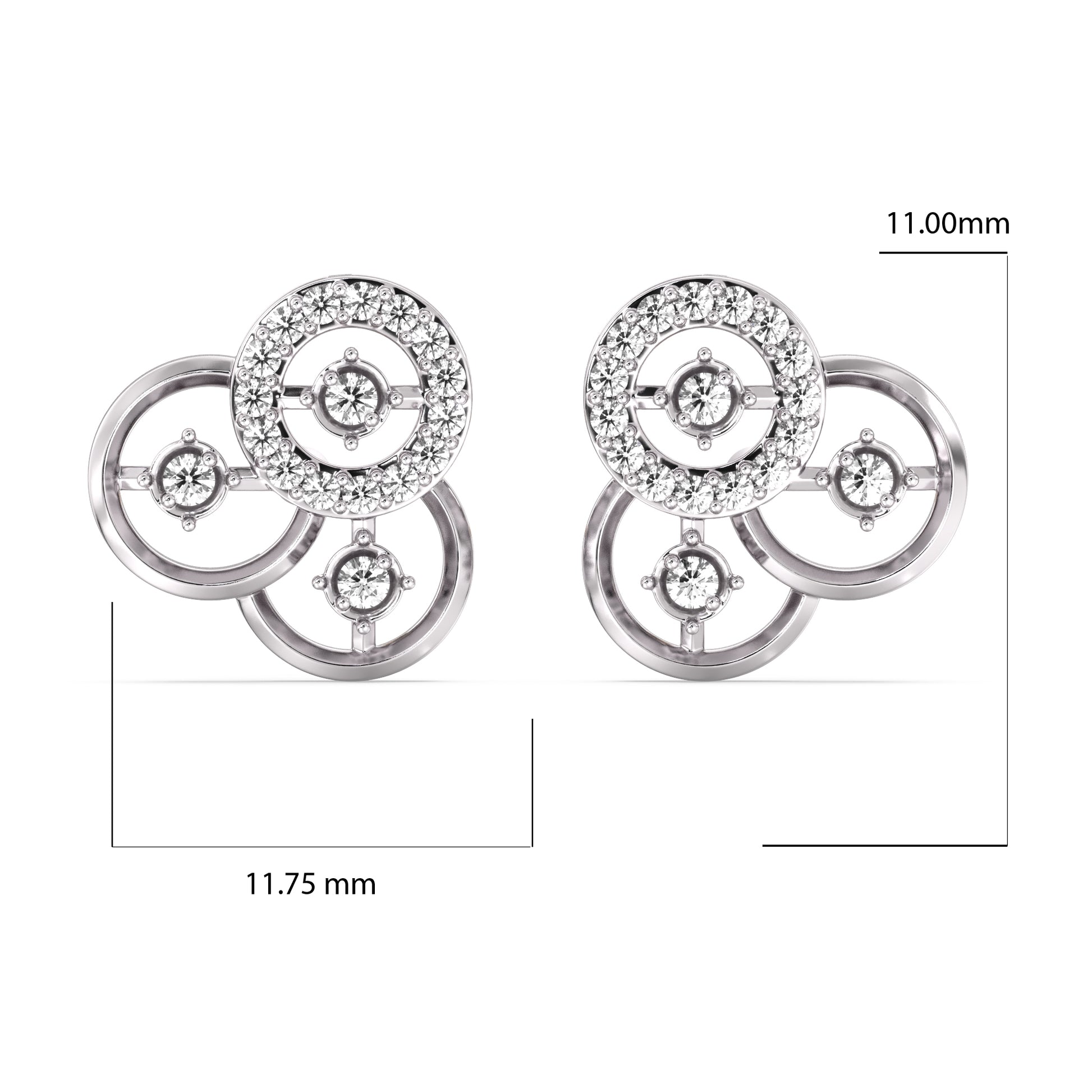 Intertwined Attractiion Gold and Diamond Earrings