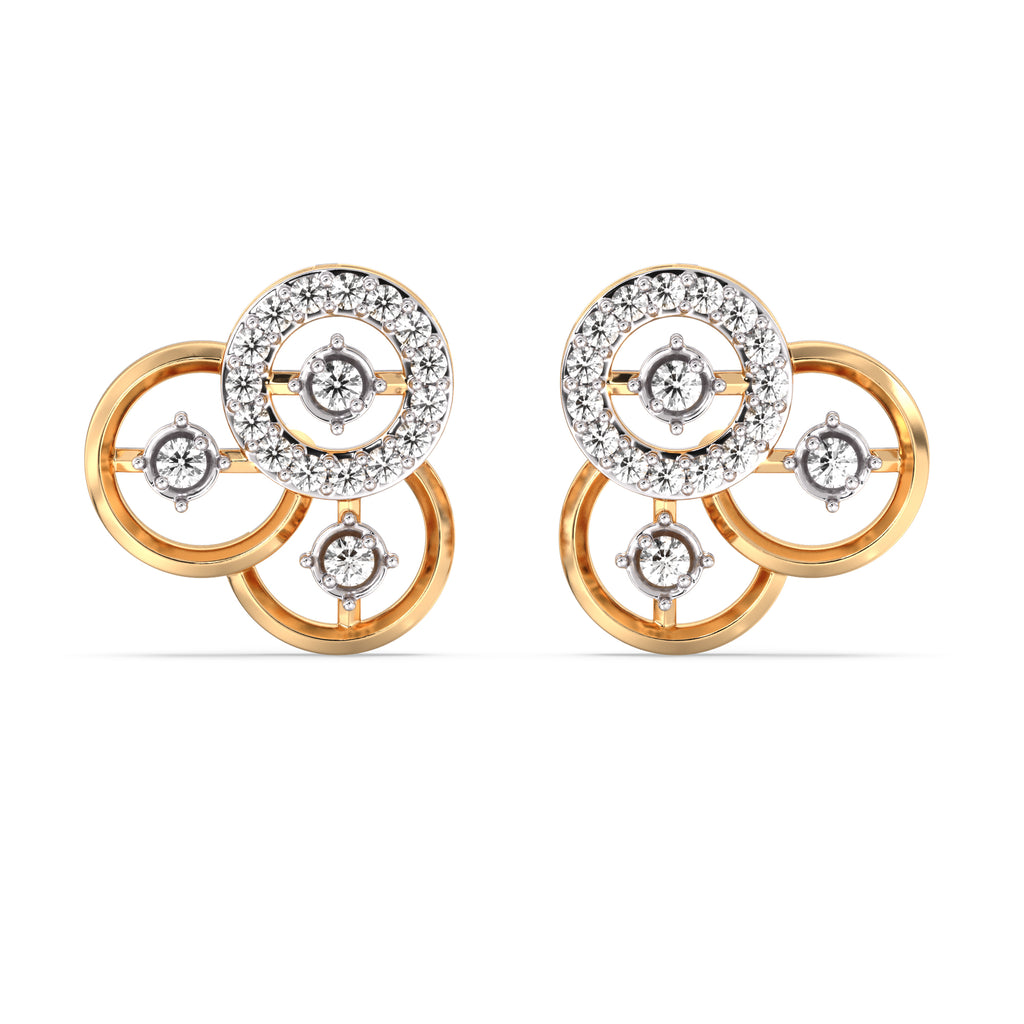 Intertwined Attractiion Gold and Diamond Earrings