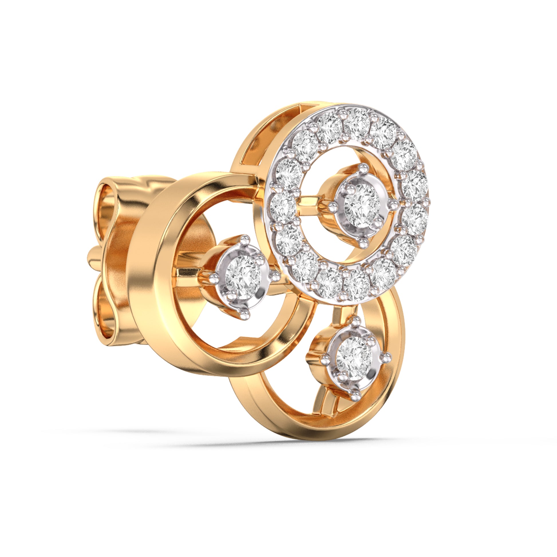 Intertwined Attractiion Gold and Diamond Earrings