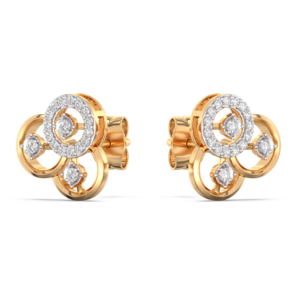 Intertwined Attractiion Gold and Diamond Earrings