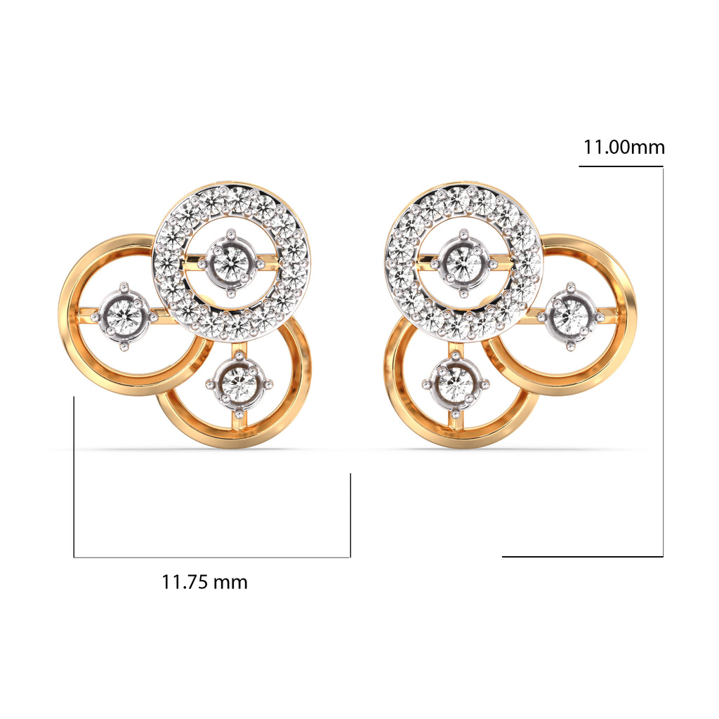 Intertwined Attractiion Gold and Diamond Earrings
