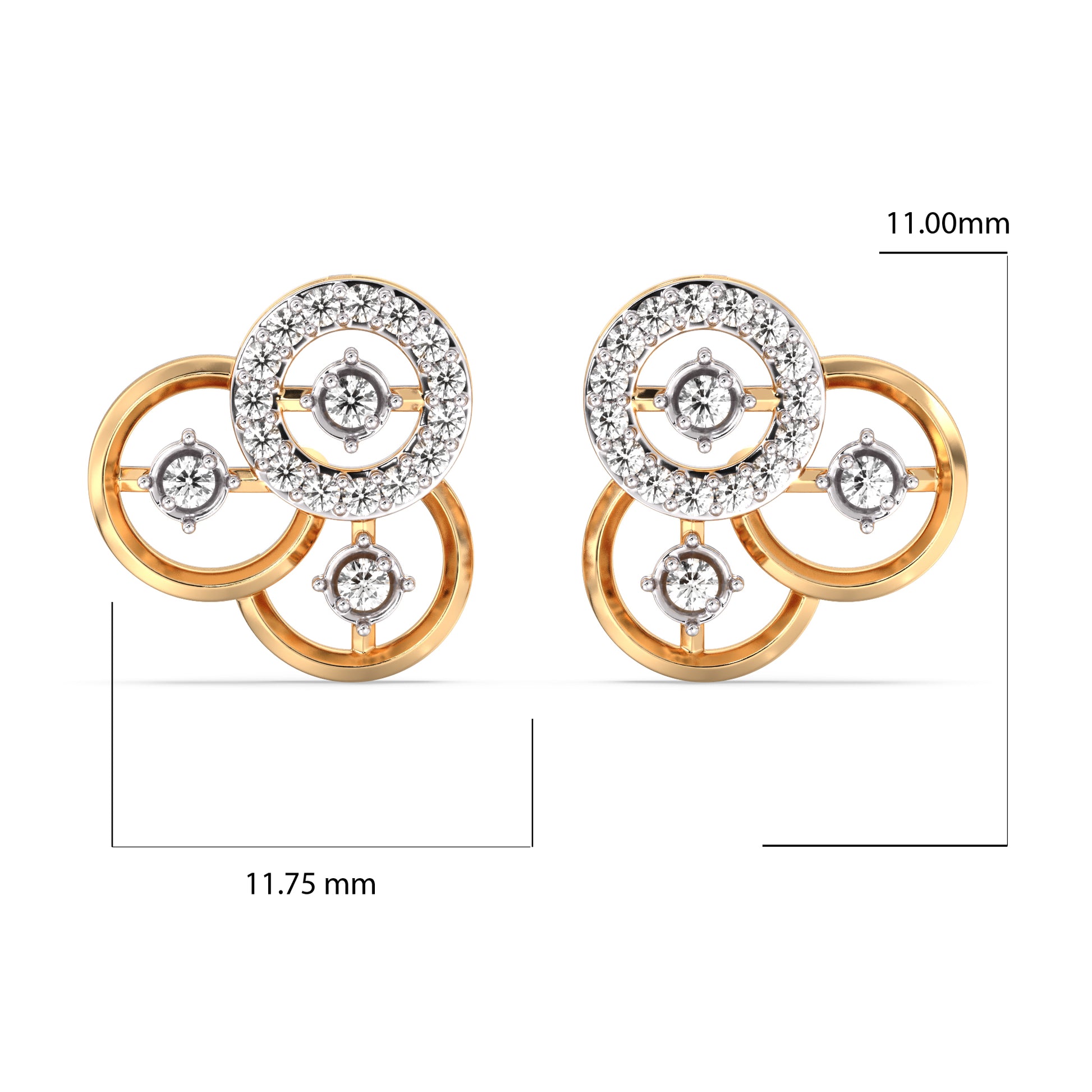 Intertwined Attractiion Gold and Diamond Earrings