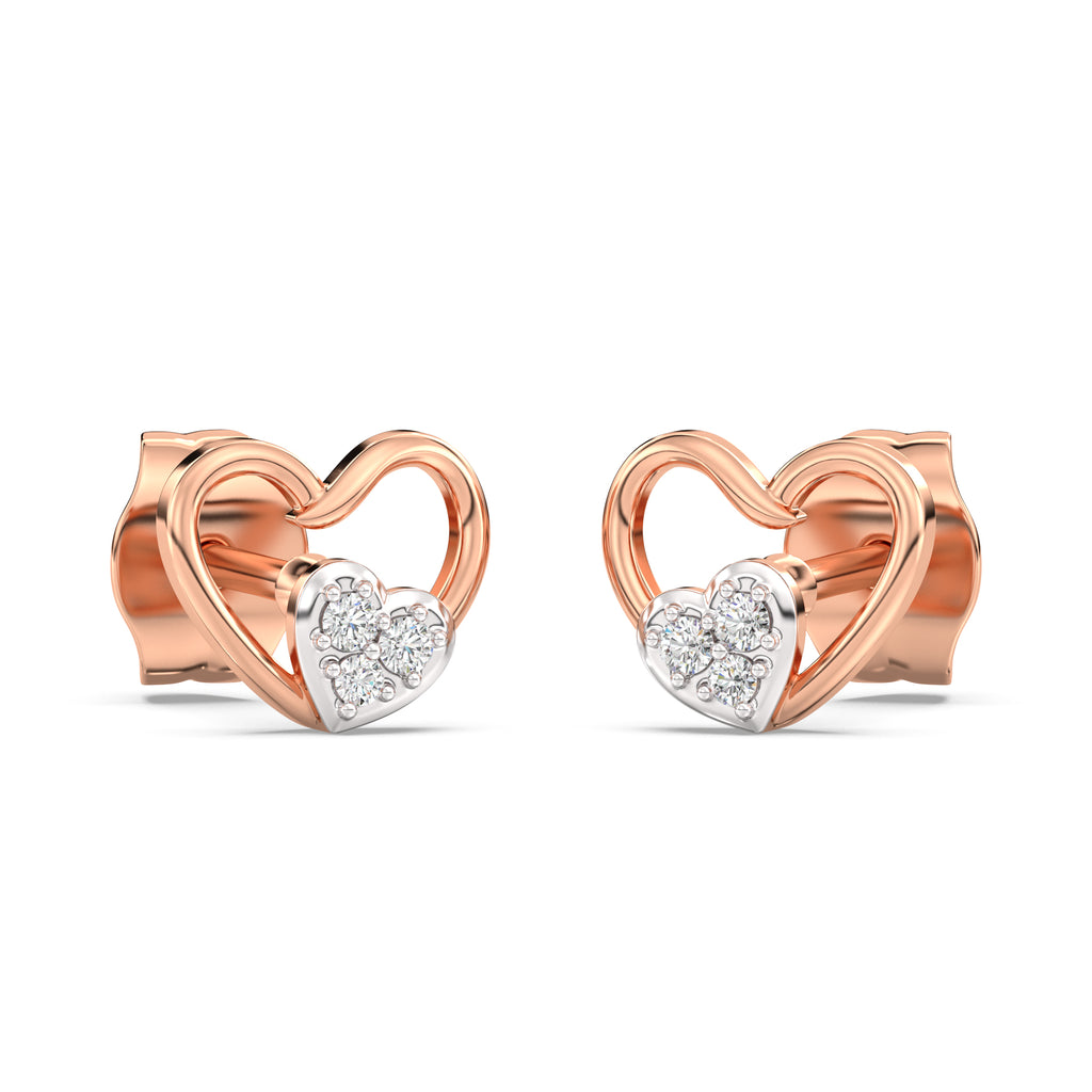 Star-crossed Hearts Kids Diamond and Gold Earring