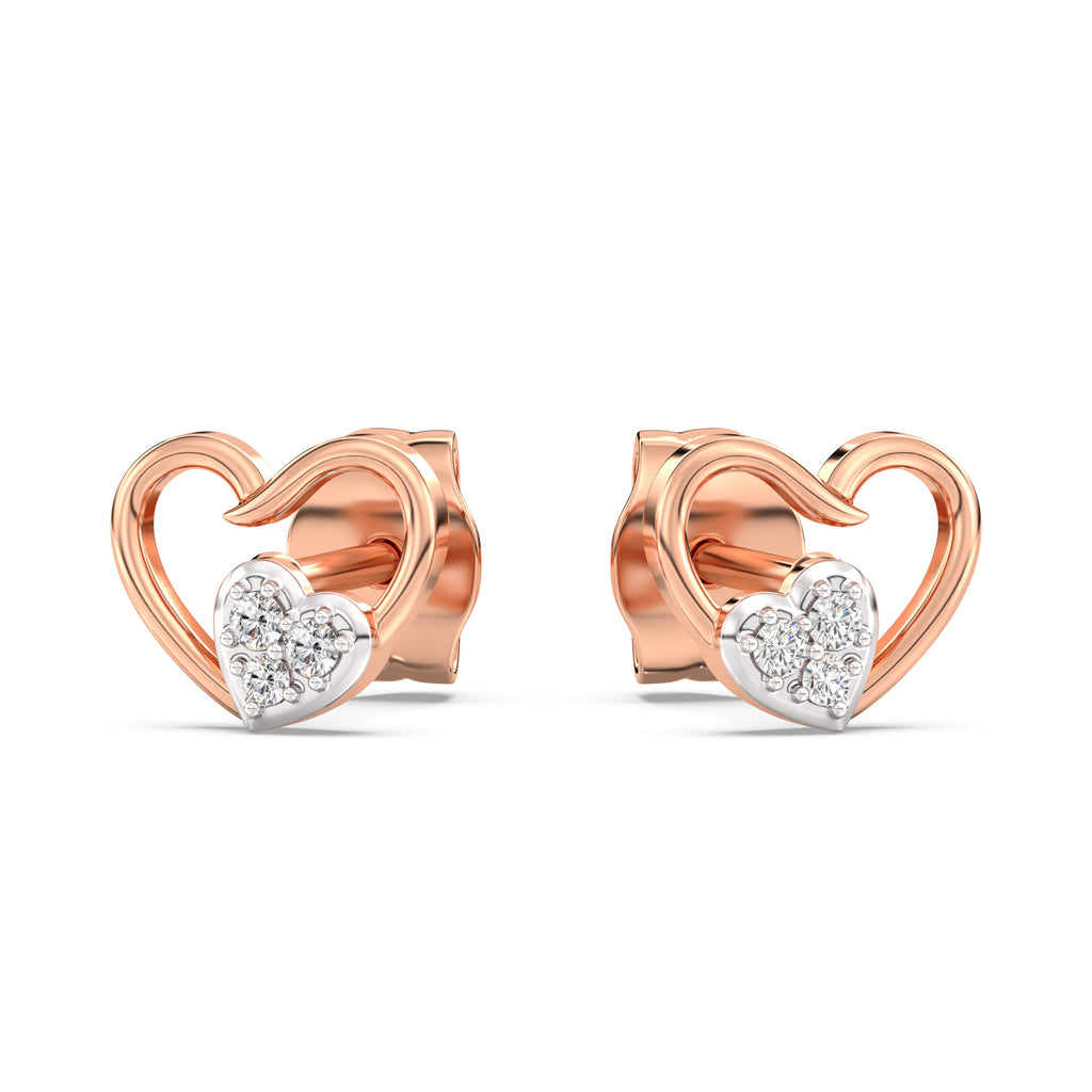 Star-crossed Hearts Kids Diamond and Gold Earring