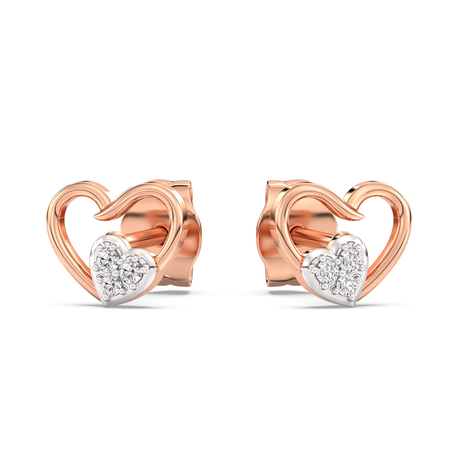 Star-crossed Hearts Kids Diamond and Gold Earring