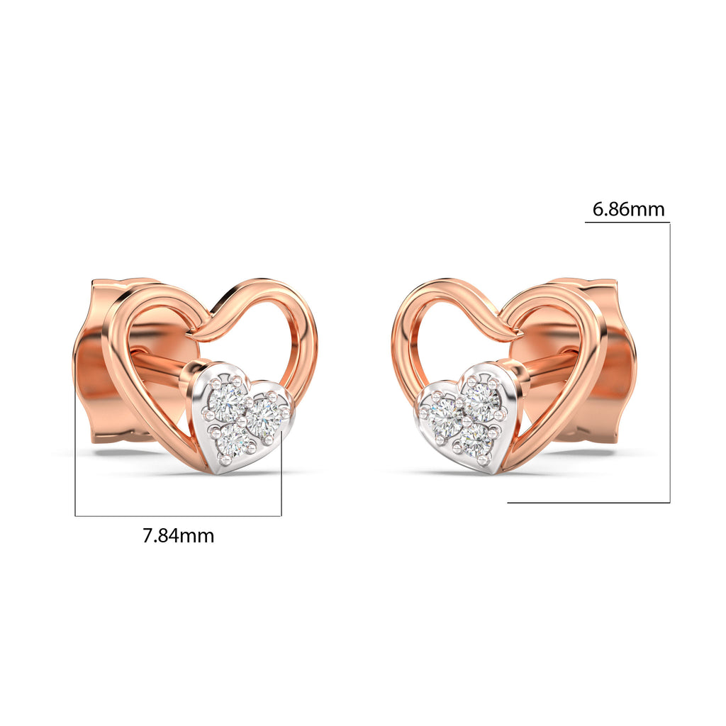 Star-crossed Hearts Kids Diamond and Gold Earring