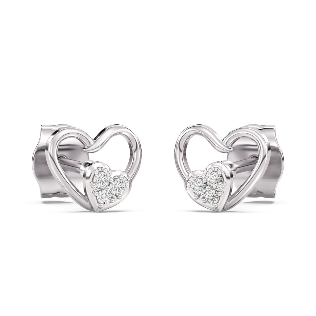 Star-crossed Hearts Kids Diamond and Gold Earring