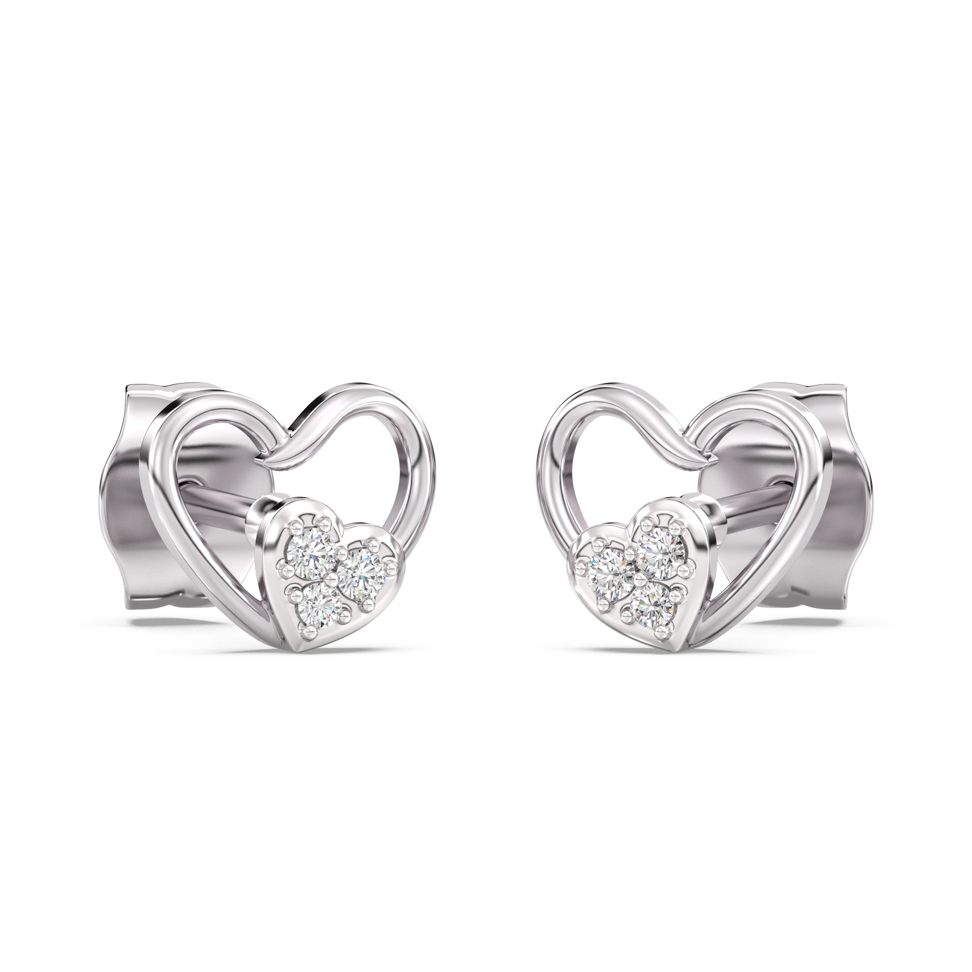 Star-crossed Hearts Kids Diamond and Gold Earring