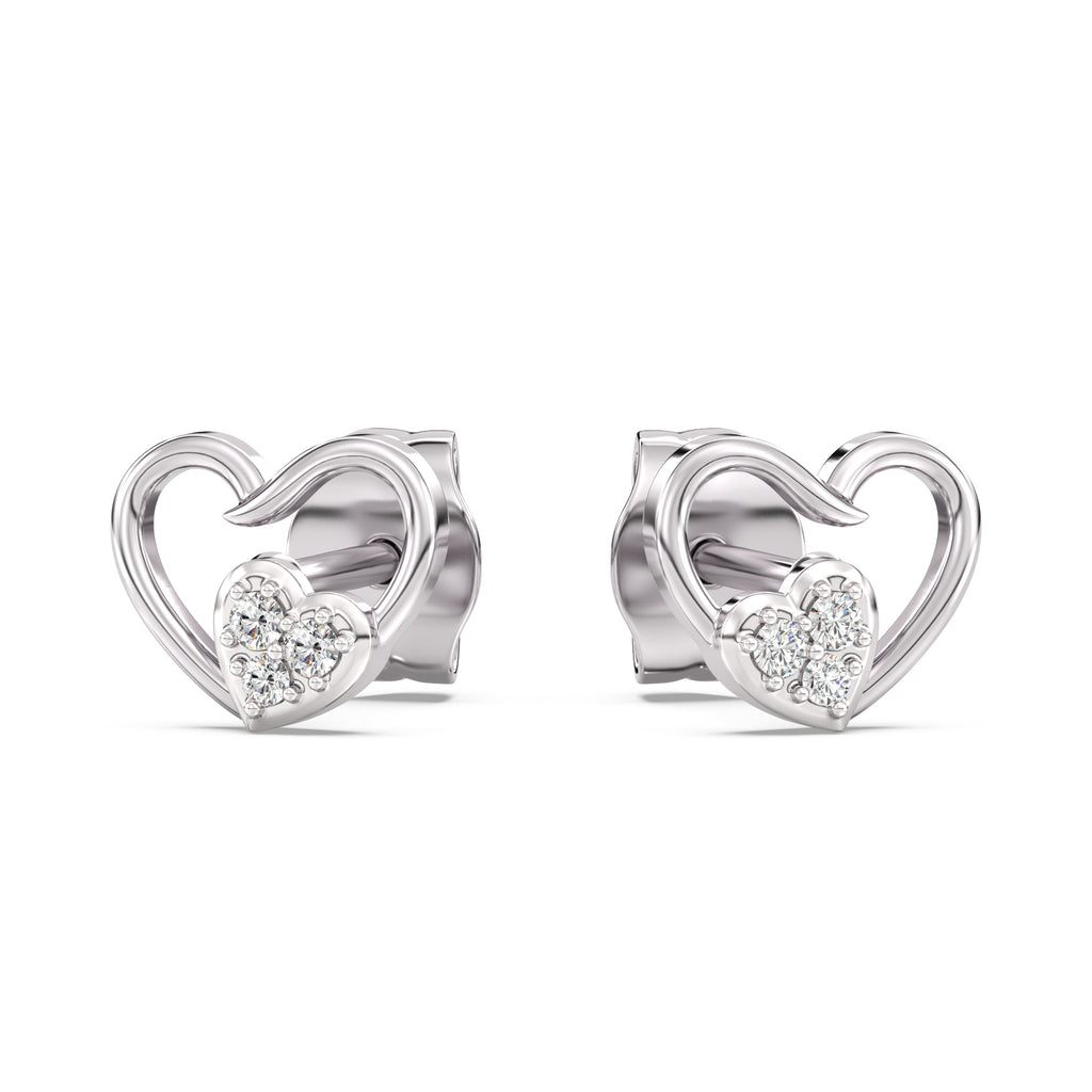 Star-crossed Hearts Kids Diamond and Gold Earring
