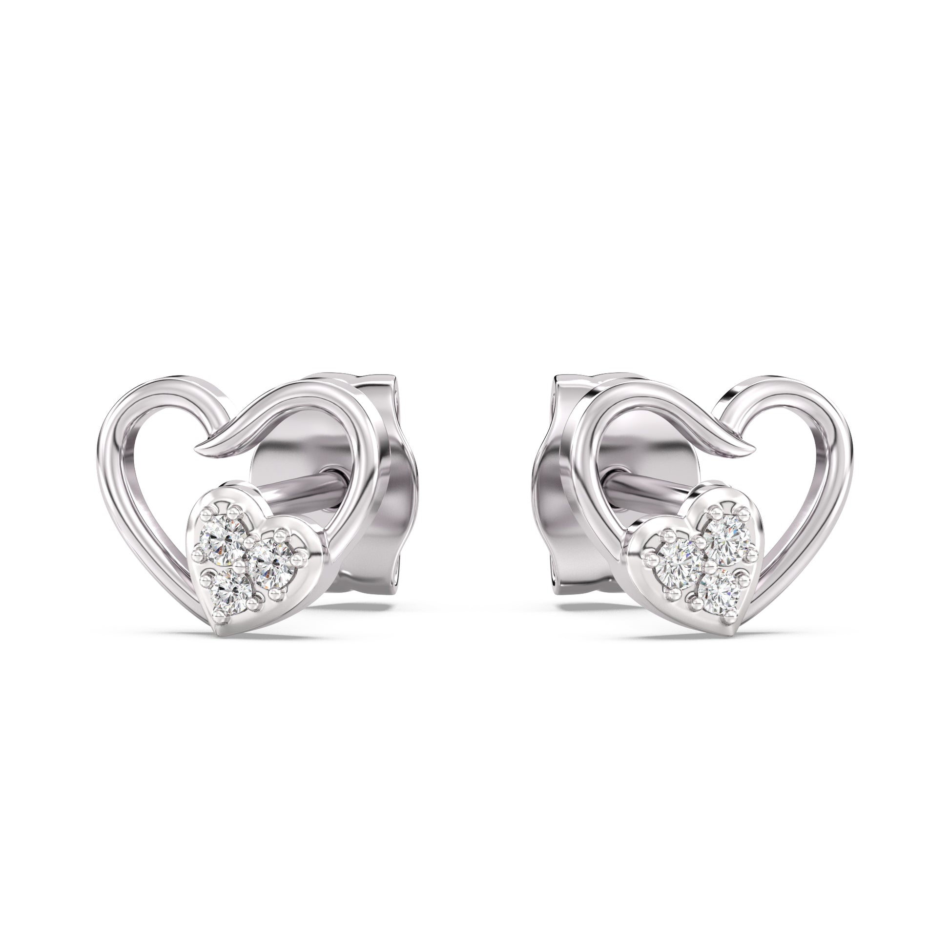 Star-crossed Hearts Kids Diamond and Gold Earring