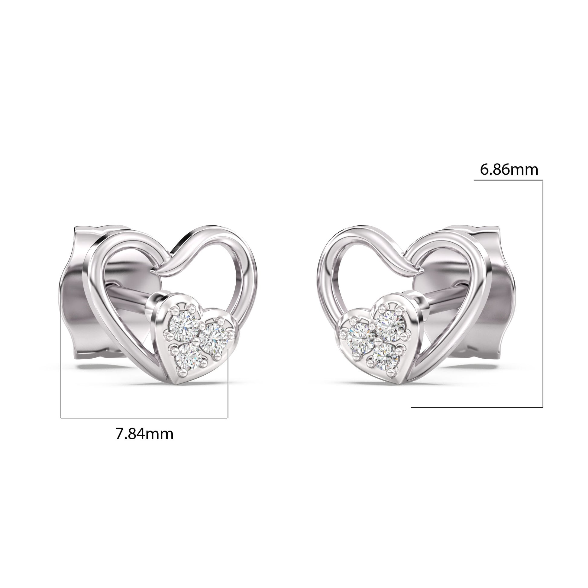 Star-crossed Hearts Kids Diamond and Gold Earring