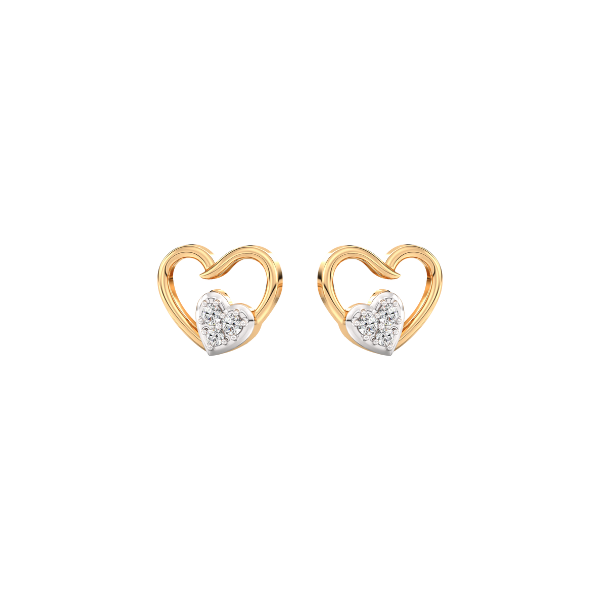 Star-crossed Hearts Kids Diamond and Gold Earring