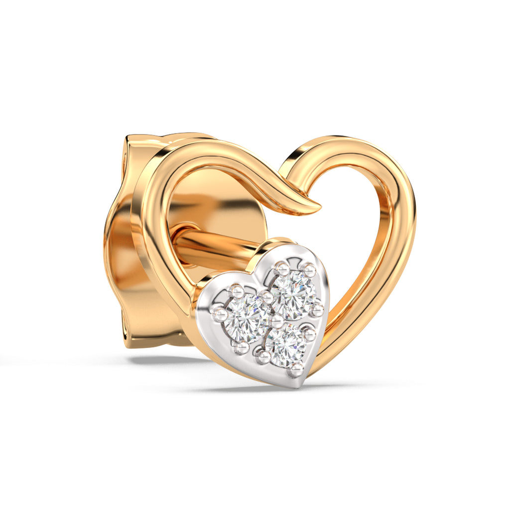 Star-crossed Hearts Kids Diamond and Gold Earring