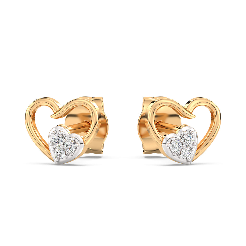 Star-crossed Hearts Kids Diamond and Gold Earring