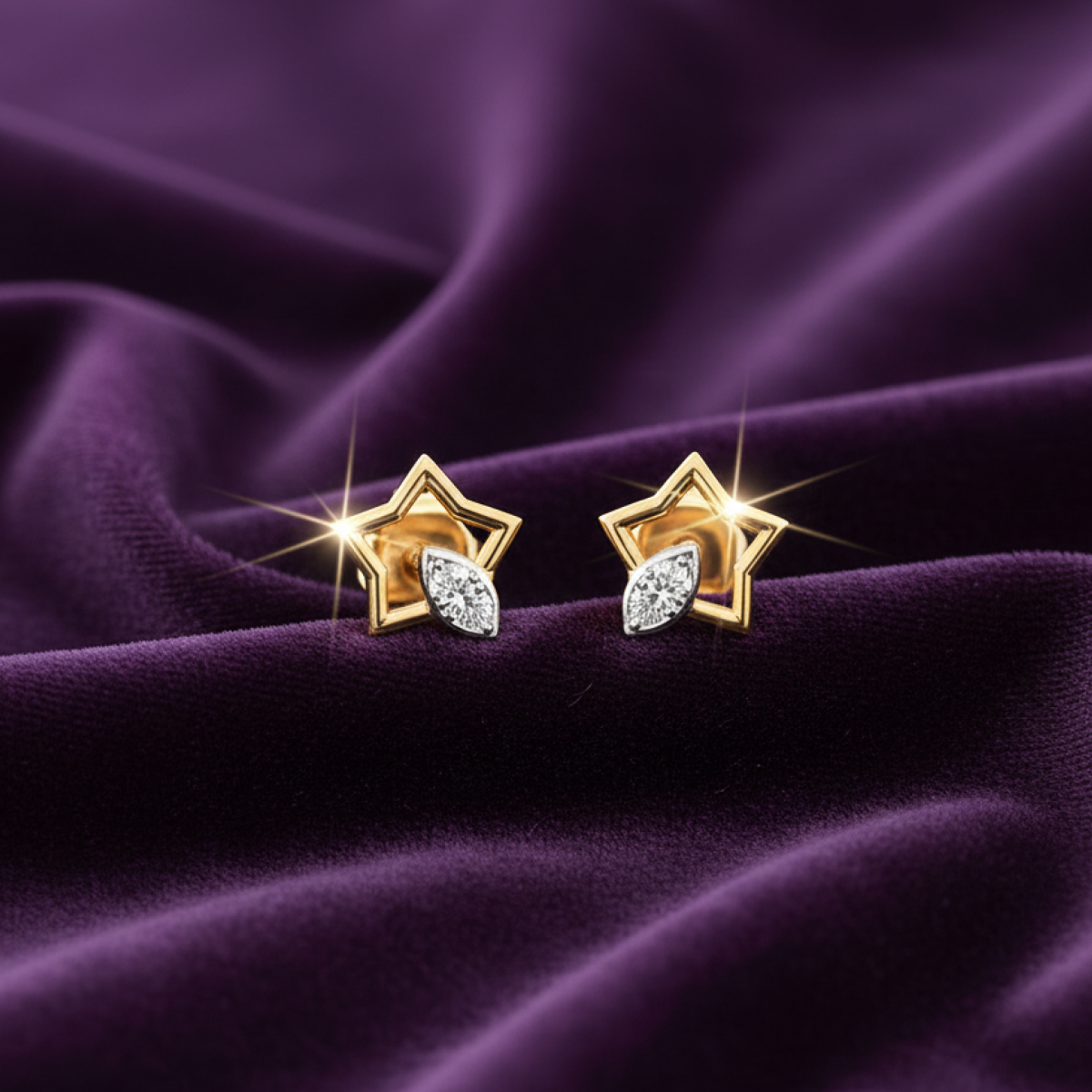 Little Star Kids Diamond and Gold Earring
