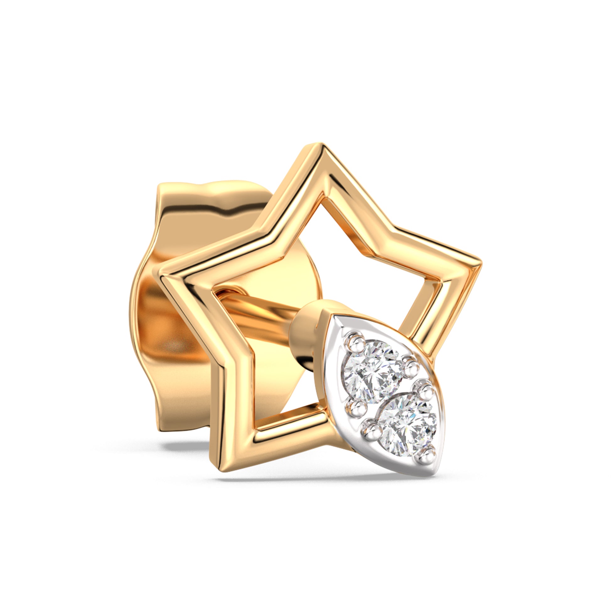 Little Star Kids Diamond and Gold Earring