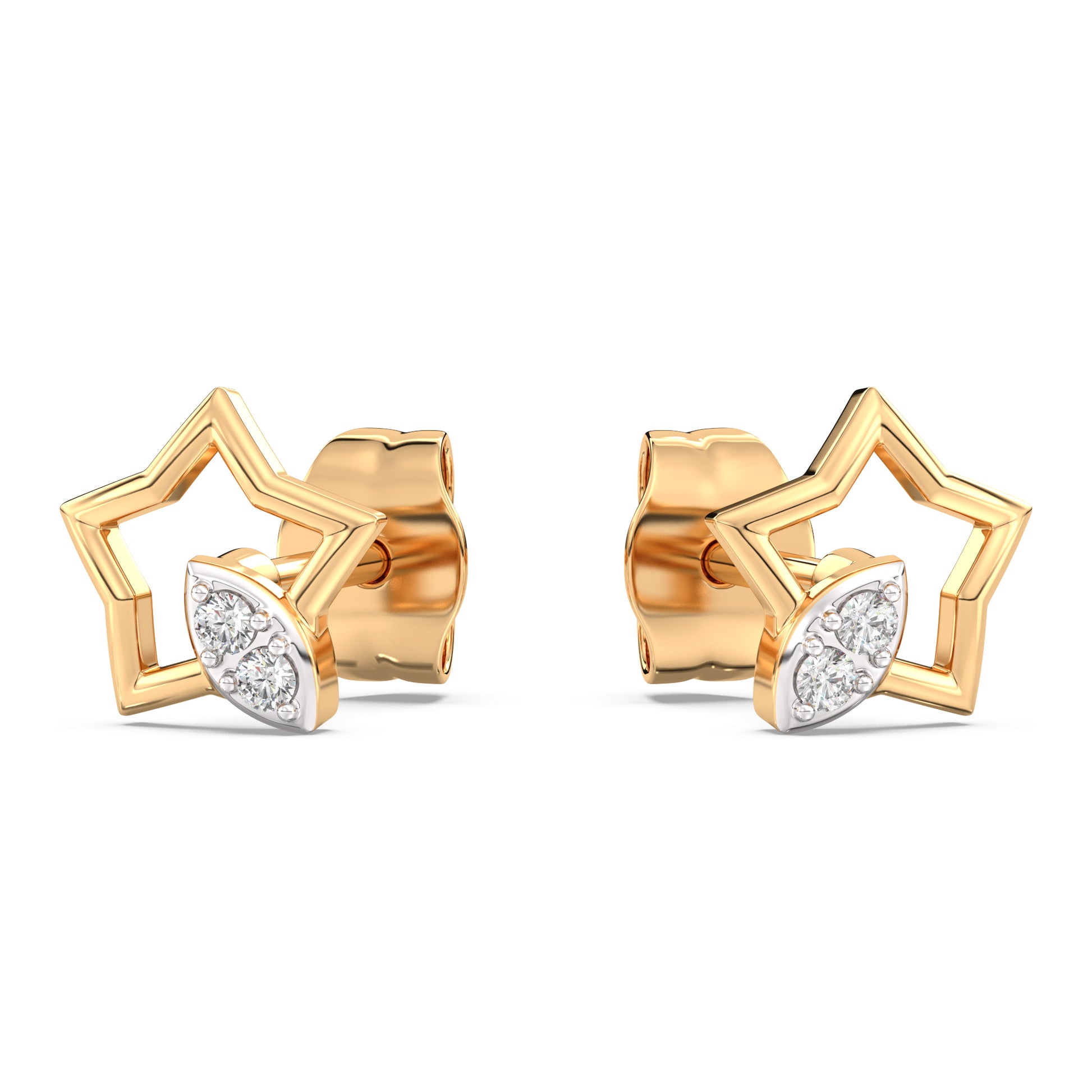 Little Star Kids Diamond and Gold Earring