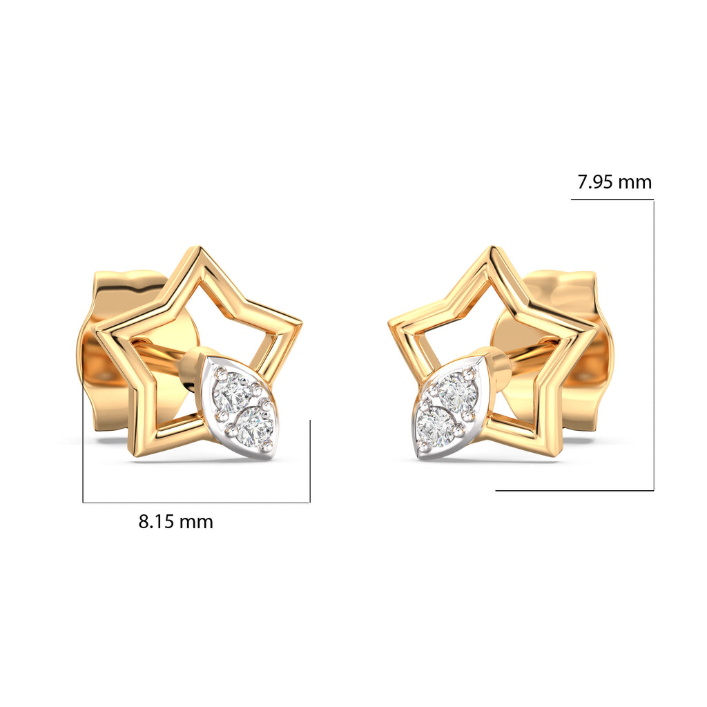Little Star Kids Diamond and Gold Earring