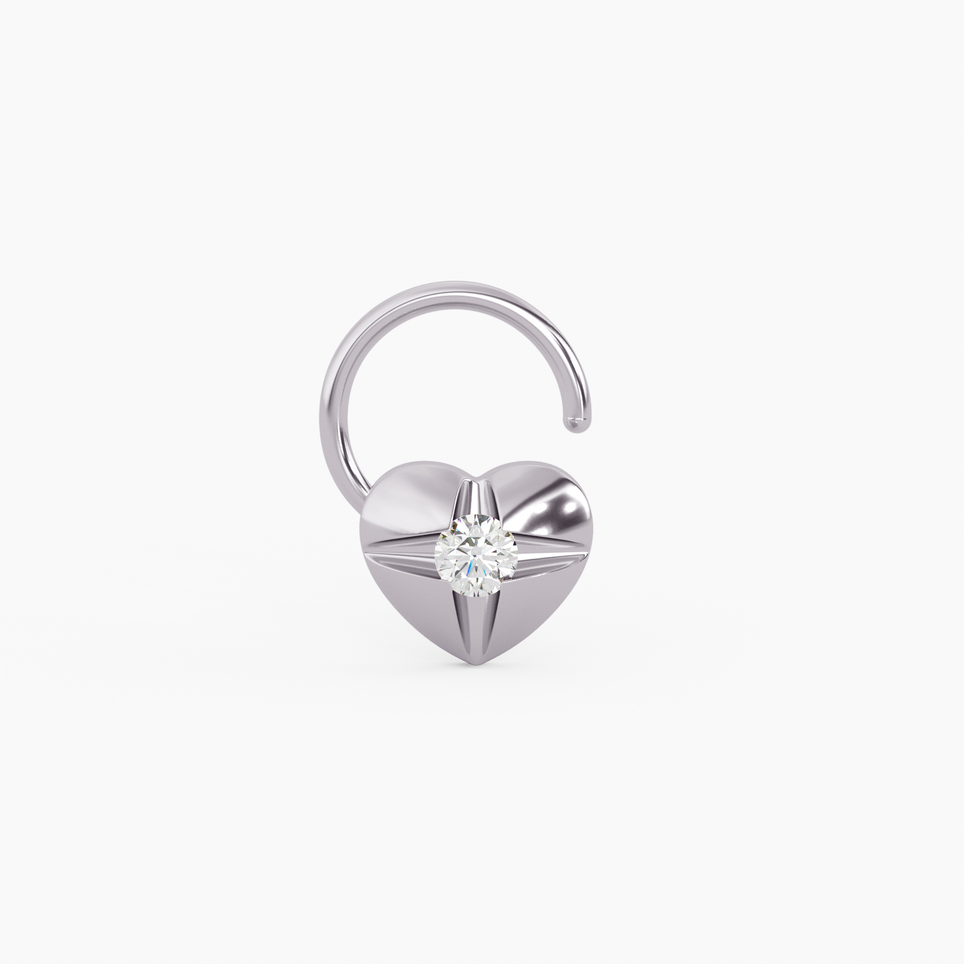 Heart of Fire Rose Gold and Diamond Nosepin