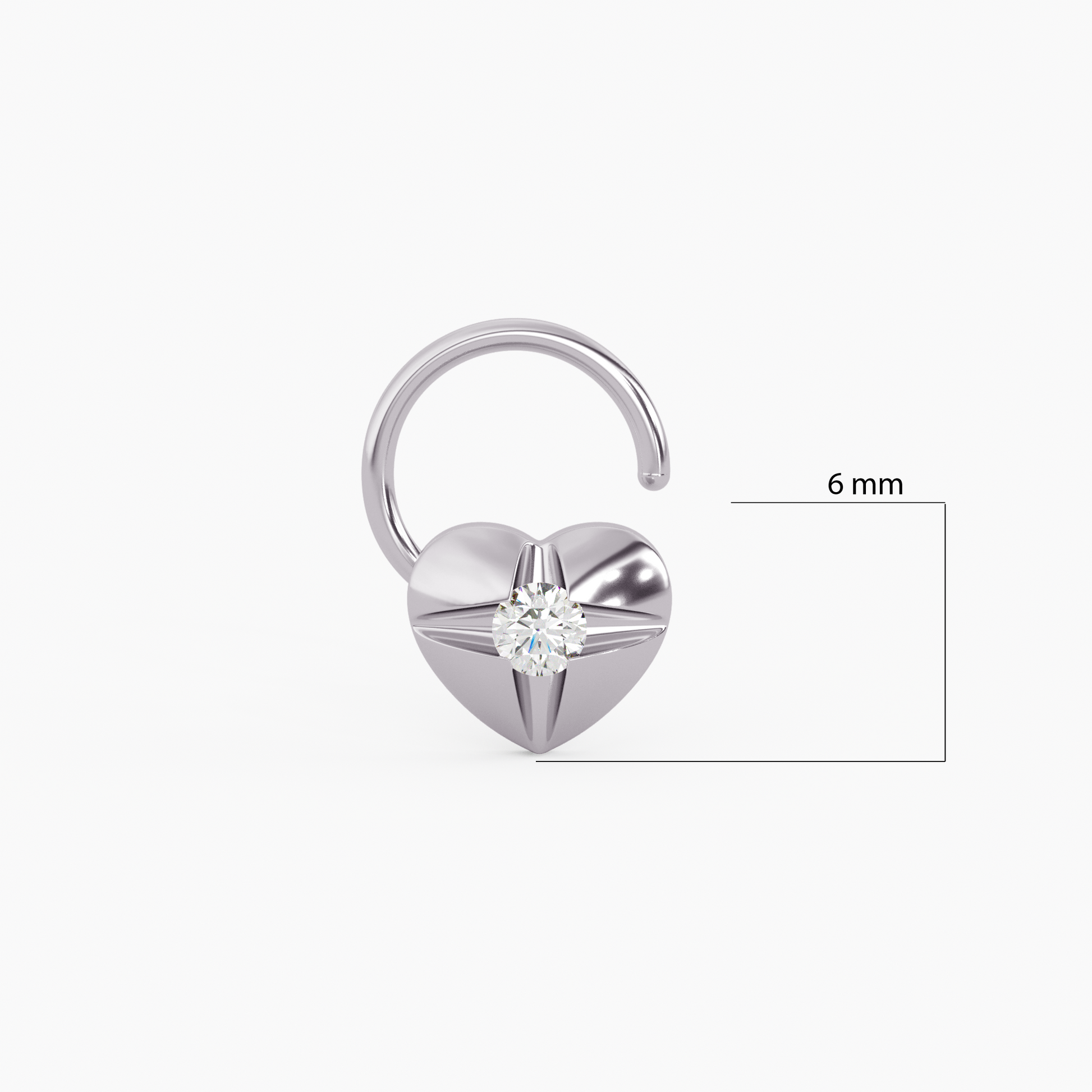 Heart of Fire Rose Gold and Diamond Nosepin