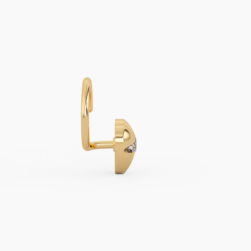 Heart of Fire Rose Gold and Diamond Nosepin