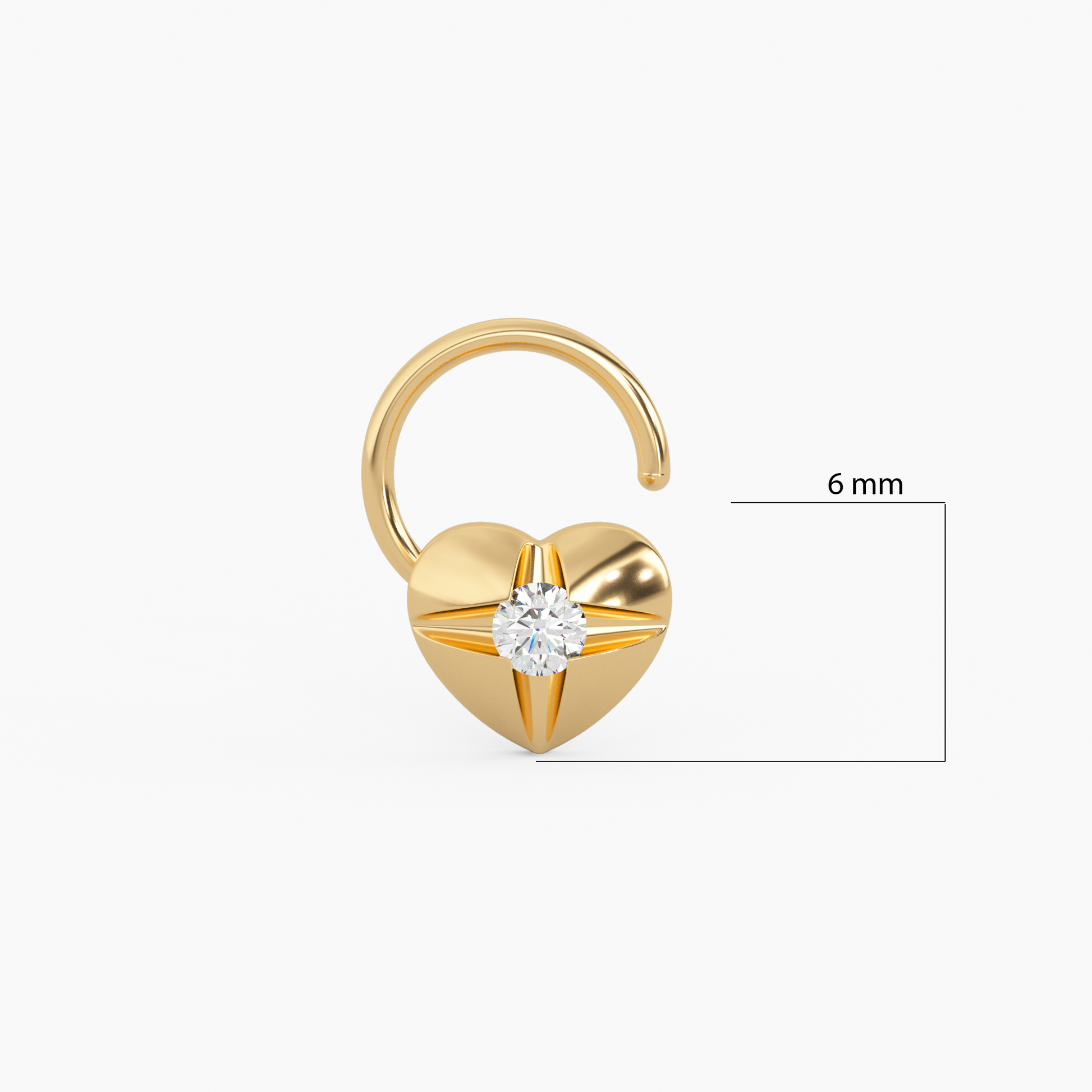 Heart of Fire Rose Gold and Diamond Nosepin