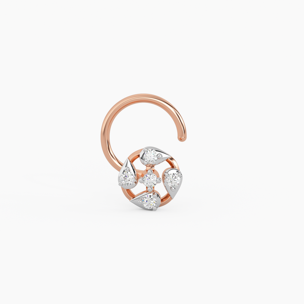 Radiating Beauty Gold and Diamond Nosepin