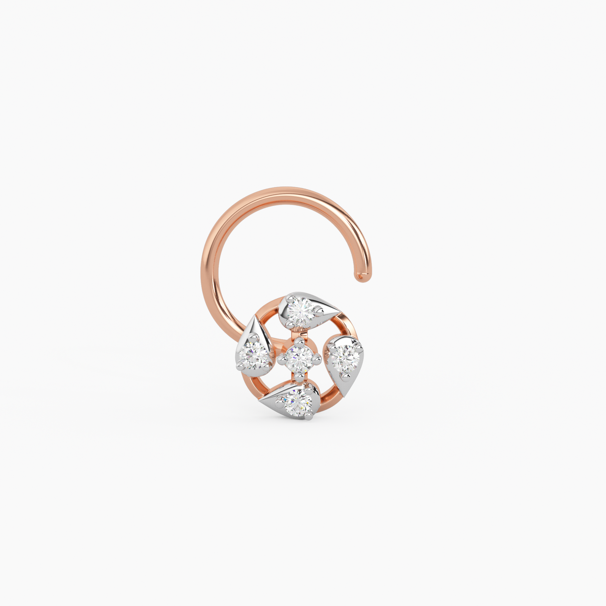 Radiating Beauty Gold and Diamond Nosepin