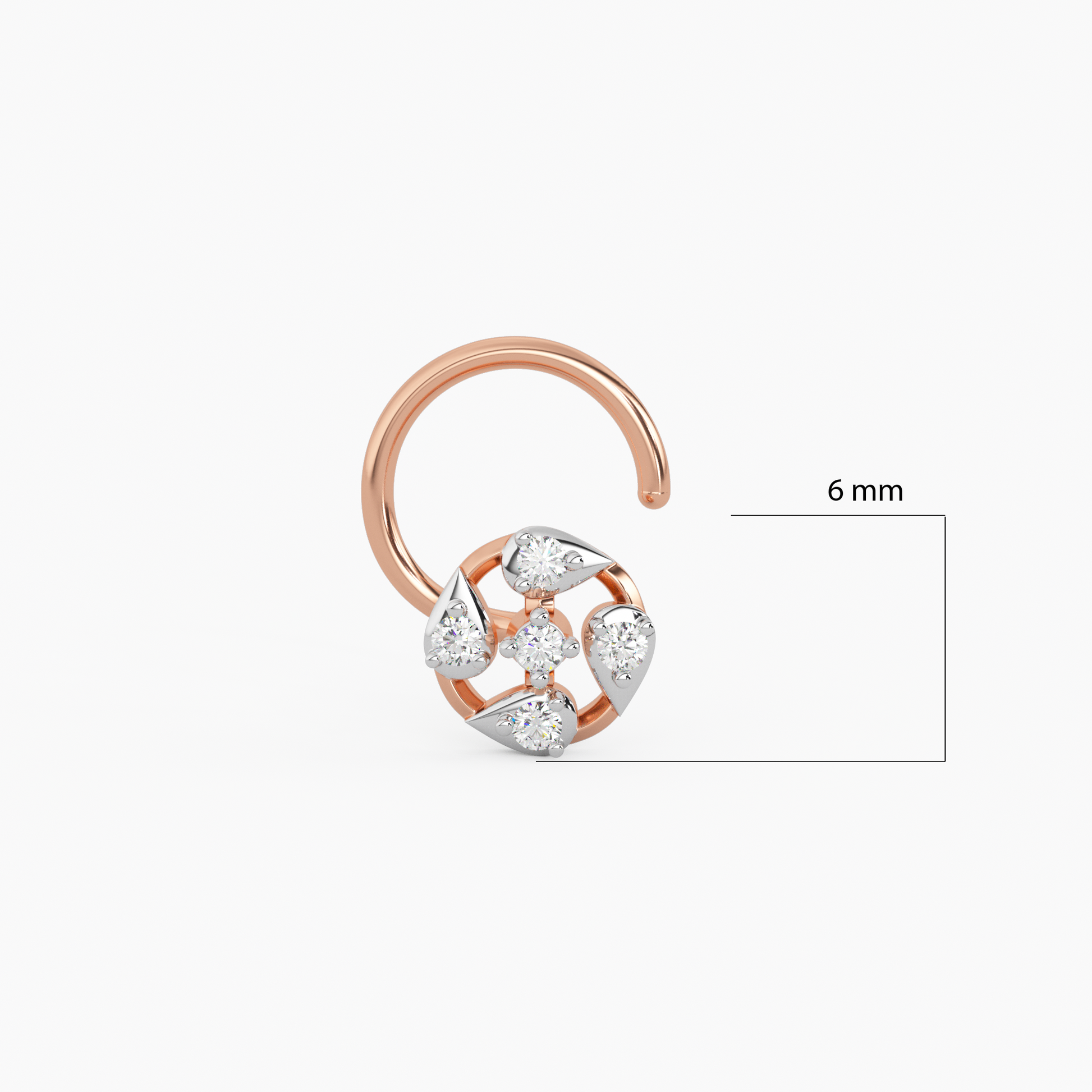 Radiating Beauty Gold and Diamond Nosepin